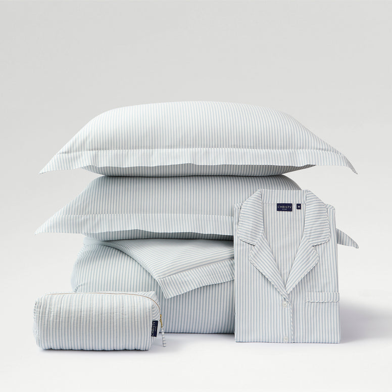 Ticking Stripe Ducet Set,PJ & Make Up Bag Bundle