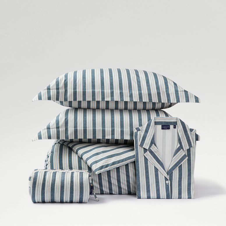 Calder Stripe Duvet Set,PJ & Make Up Bag Bundle