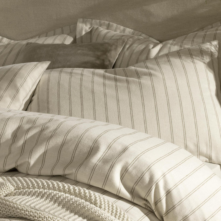 Flannel Stripe Duvet Set