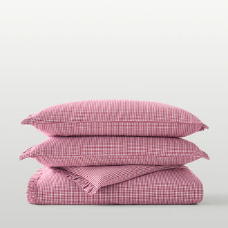 Gingham Ruffle Duvet Set
