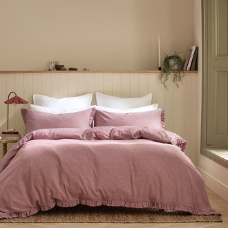 Gingham Ruffle Duvet Set