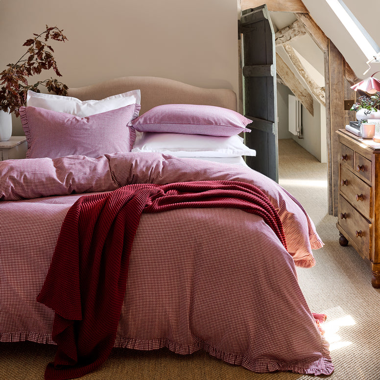 Gingham Ruffle Duvet Set