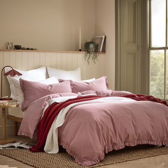 Gingham Ruffle Duvet Set