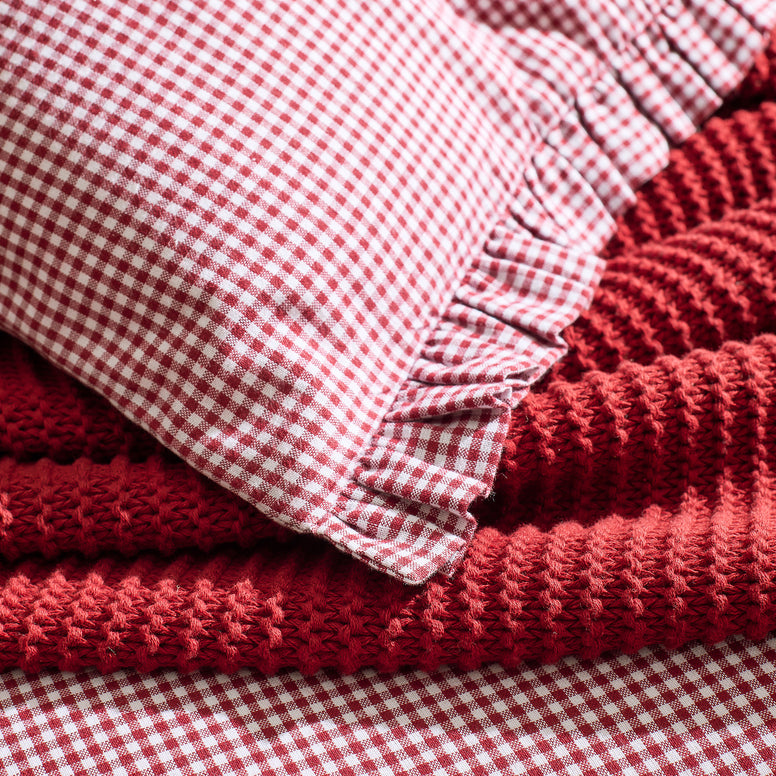 Gingham Ruffle Duvet Set