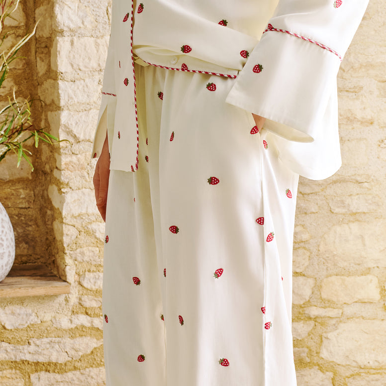 Strawberry Embroidery PJ's