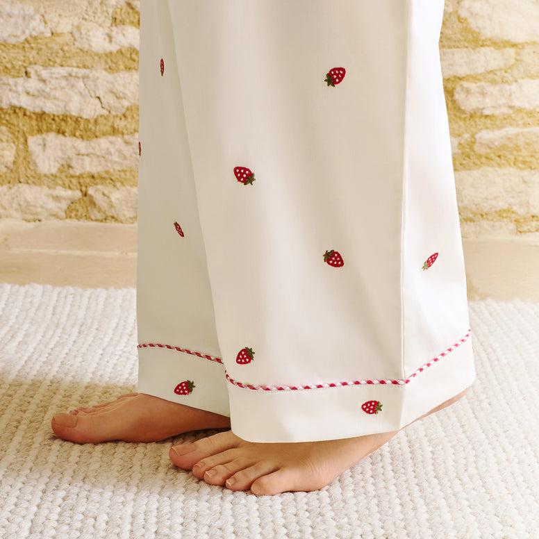 Strawberry Embroidery PJ's